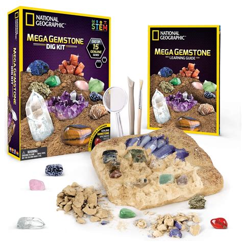 NATIONAL GEOGRAPHIC Mega Gemstone Dig Kit Excavate 15 Real Gems | eBay