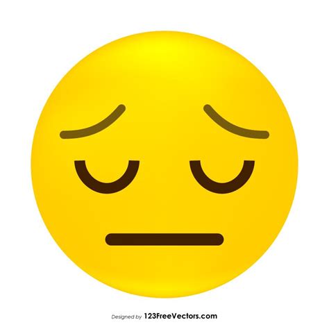 Pensive Face Emoji Vector - https://www.123freevectors.com/pensive-face ...