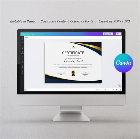 Certificate of Completion Template Canva, Certificate of Completion ...