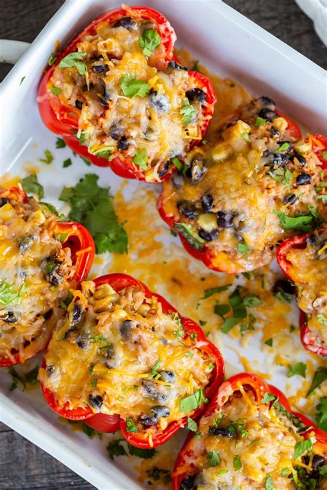 Mexican Stuffed Bell Peppers Recipe - Momsdish | Stuffed peppers ...