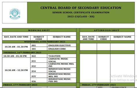 CBSE Class 10th, 12th Date Sheet 2023 – Download PDF - Academic World