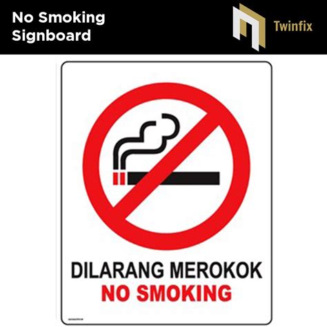 Dilarang Merokok Signboard 40cm x 50cm 2mm Thick PP Board (Government Standard) No Smoking ...