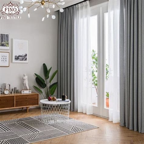 Spiff up Smartly Your Window Curtains FINO Nordic Gray Solid Curtain Fabr… | Window treatments ...