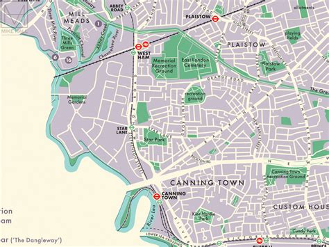 Newham (London borough) retro map giclee print – Mike Hall Maps ...