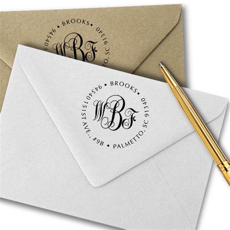 Script Monogram Return Address Stamp - 904 Custom