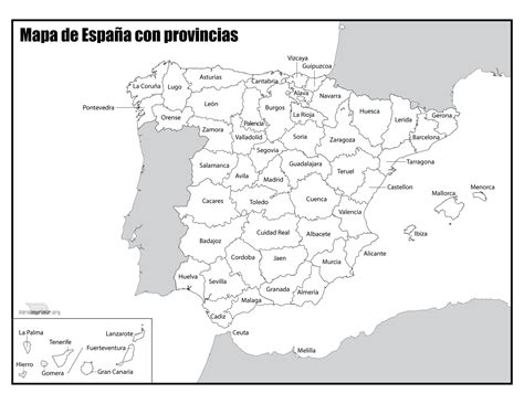 Mapa De España Politico Para Completar - Mapa Fisico