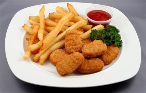 Chicken Nuggets with Fries stock image. Image of horizontal - 4056857