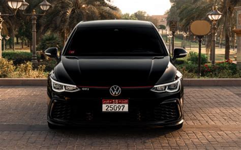 Rent Black Volkswagen Golf GTI 2021 in Dubai at 500/day