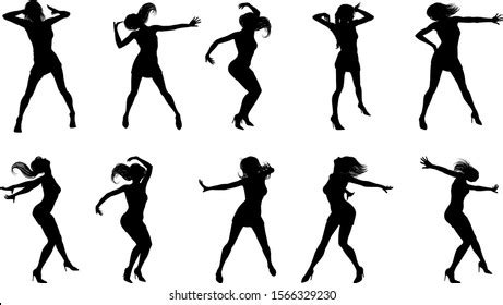 Set Woman Dancers Dancing Silhouette Stock Vector (Royalty Free) 1151326721 | Shutterstock