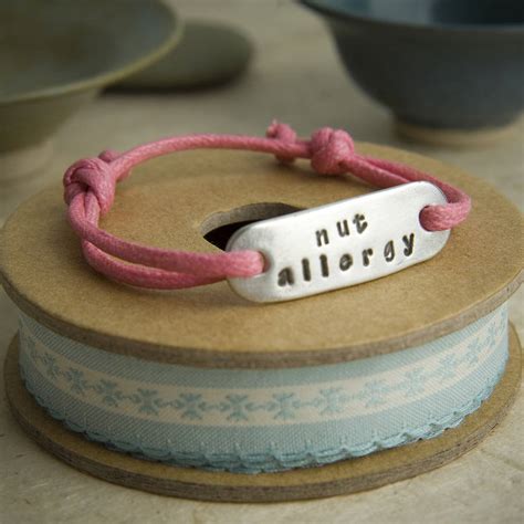 Solid Silver Personalised Medical Alert Allergy Bracelet By Sally Clay | notonthehighstreet.com