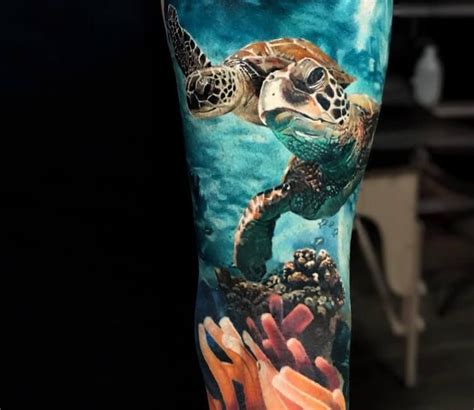 Sea life tattoo by Andrey Stepanov | Post 27774 | Turtle tattoo designs, Ocean tattoos, Sea life ...