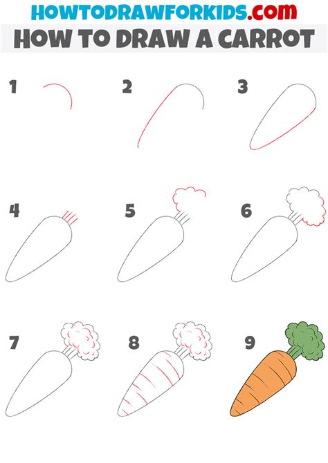 How to Draw a Carrot - Easy Drawing Tutorial For Kids