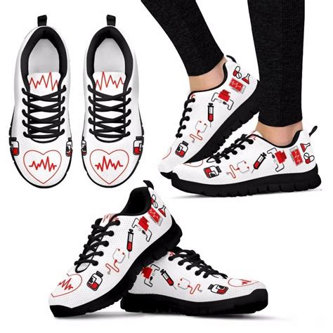 Women Flats Shoes Nurse Heart Print Casual Women's Sneakers Female Footwear Comfortable Zapatos ...