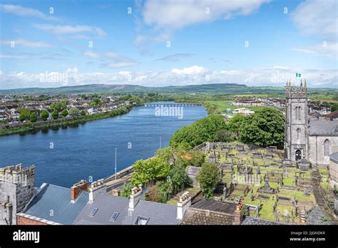 The River Shannon from King John's Castle, Limerick, Ireland Stock ...