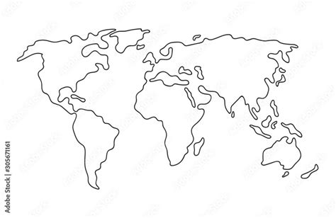 The World Outline Map With Continents Stock Vector Il - vrogue.co