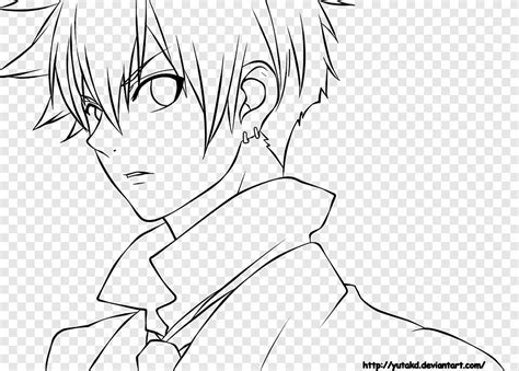 Line art Anime Mangaka, lineart anime, white, face png | PNGEgg