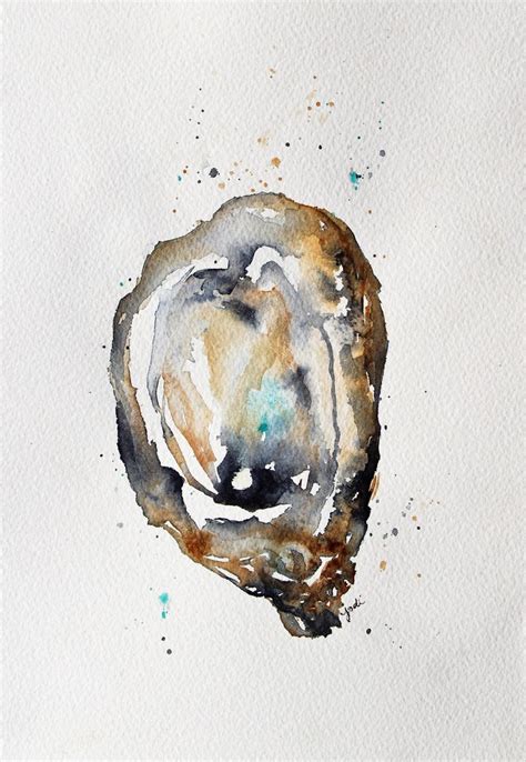 Oyster Watercolor PRINT oyster painting ohster wall hanging | Etsy ...