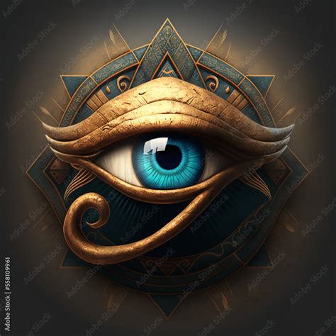 Eye of Horus, ancient Egyptian symbol of magic, healer, protector and purifier. Generative AI ...