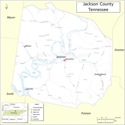 Map of Jackson County, Tennessee - Where is Located, Cities, Population ...