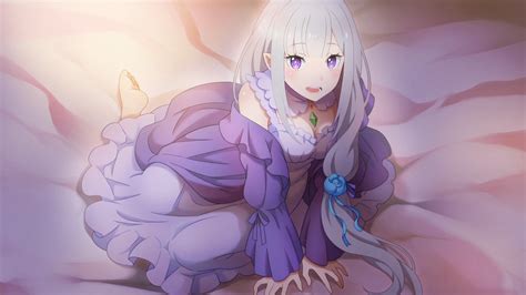 Emilia getting cozy in bed. [Re:Zero] : r/awwnime