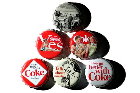 Coca-Cola Vintage Bottle Caps Editorial Stock Image - Image of macro ...