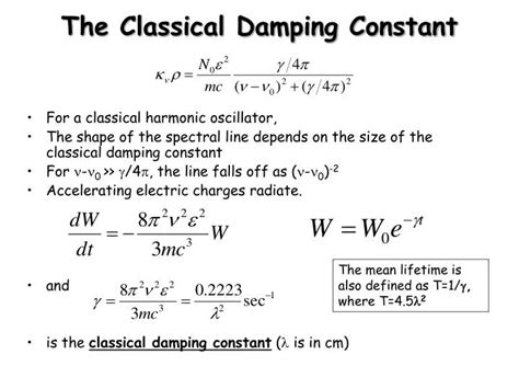 PPT - The Classical Damping Constant PowerPoint Presentation, free ...