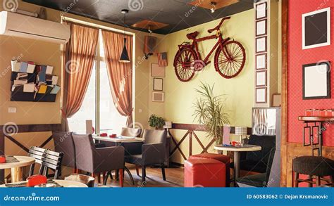 Cafe Interior Retro Design stock photo. Image of architectural - 60583062