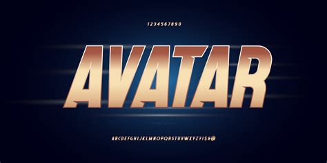 Avatar vector font bold italic golden style 7656979 Vector Art at Vecteezy