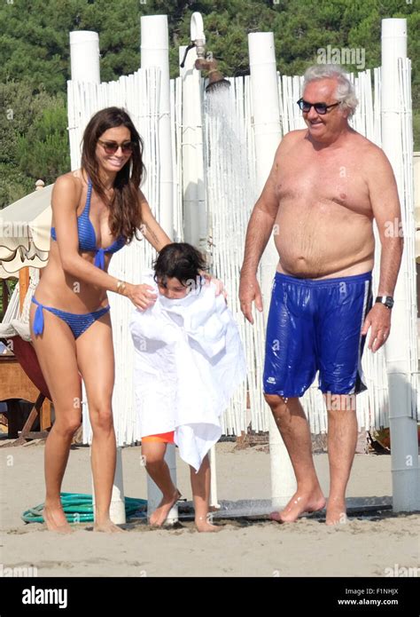 Flavio Briatore and his wife Elisabetta Gregoraci enjoy a day on the ...