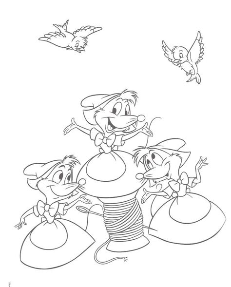 Cinderella Mice Coloring Pages - Coloring Home