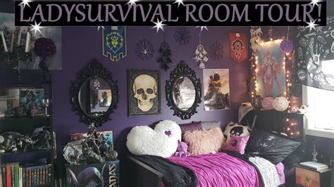 BEDROOM TOUR 2019! (Purple Gothic Bedroom) | LadySurvival - YouTube