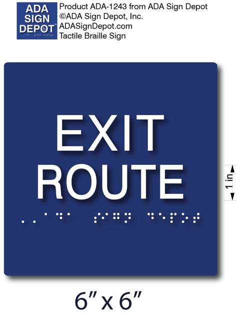 Tactile Braille Exit Route ADA Signs – ADA Sign Depot