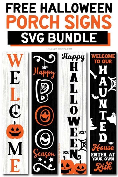 Free Halloween Vertical Porch Signs SVG Cut Files For Cricut