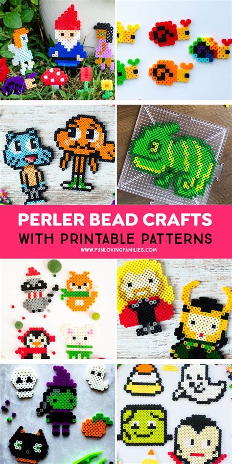 60+ Free Perler Bead Patterns and Craft Ideas - Fun Loving Families | Perler bead patterns, Melt ...