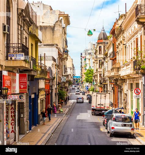 BUENOS AIRES, ARGENTINA - DECEMBER 25, 2017: View of the street of the old part of the city ...