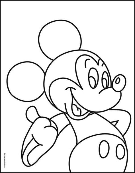 Easy How to Draw Mickey Mouse and Mickey Mouse Coloring Page | Mickey mouse drawing easy, Mickey ...