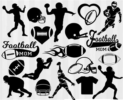 Large football svg bundle. Football mom svg and football vector art ...