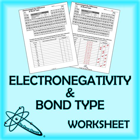 Electronegativity Worksheet / Bonding Worksheet 3 Electronegativity And Bond Type Fill Online ...