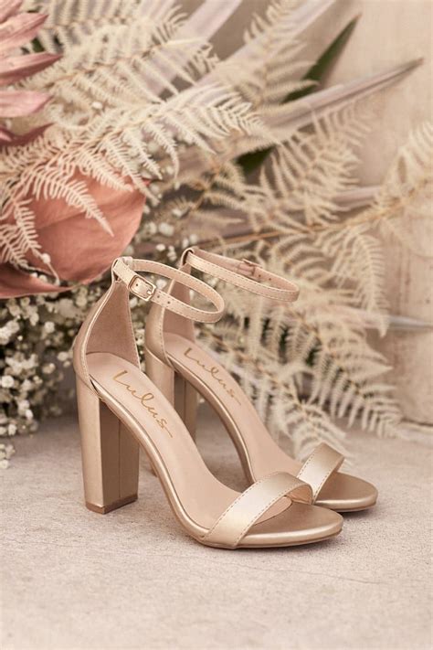 Taylor Rose Gold Ankle Strap Heels in 2021 | Wedding shoes heels, Gold ...