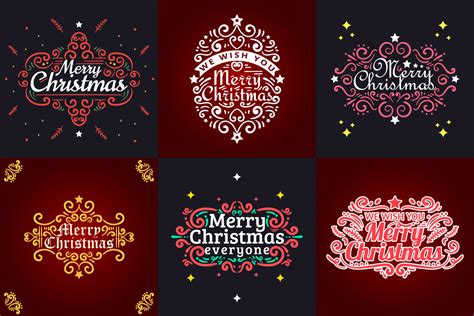 Christmas lettering set 17723808 Vector Art at Vecteezy