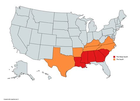 Map : What I consider "The South" and "The Deep South" - Infographic.tv - Number one ...