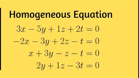 System of Linear Homogenous equation - YouTube