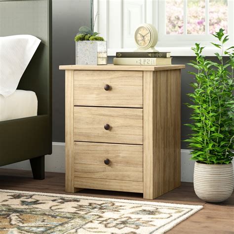 Natur Pur Weiss 3 Drawer Bedside Table & Reviews | Wayfair.co.uk