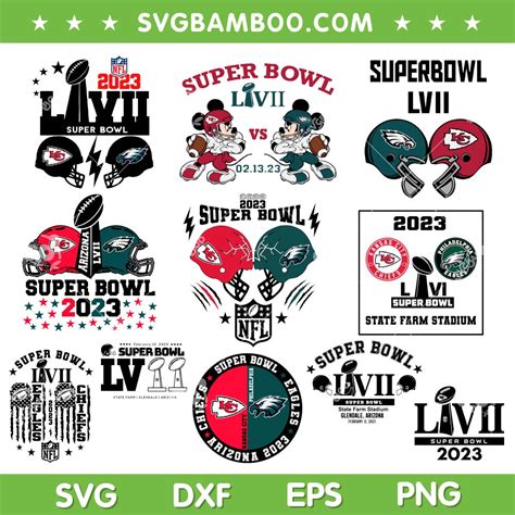 Super Bowl 2023 SVG Bundle, Chiefs vs Eagles