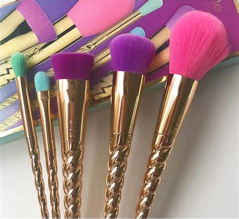 Newest Tarte Makeup Brush Set Brushes Tools Gold Coloful Makeup Brush ...