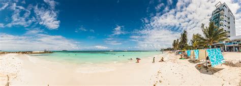 Panorama Of The Beach In Sand On San Andres Island Colombia Stock Photo ...