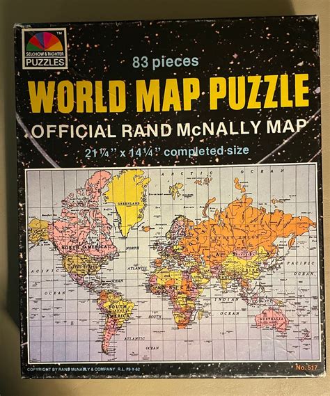 Vintage Official Rand Mcnally World Map Puzzle - Etsy