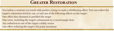 Greater Restoration 5e Guide: Everything You Need to Know - Explore DnD