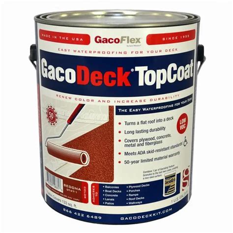 1 Gal Gaco DT47 Sedona GacoDeck Water-Based Elastomeric Top Coat | Exterior Wood Stains ...