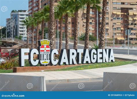 CARTAGENA, SPAIN - 19 SEPTEMBER 2022 Signboard of the Futbol Club ...